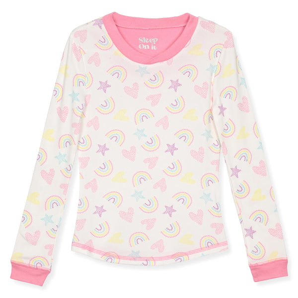 Sleep On It Girls Snuggle Jersey Tight Fit Set - White - Sleep On It Kids