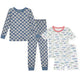 Sleep On It Boys 4PC Bamboo Snug Fit Pajama Sets ,White - Sleep On It Kids