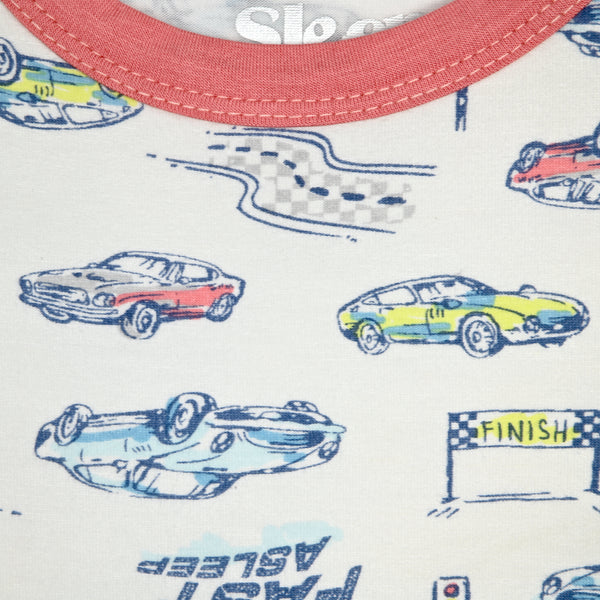 Sleep On It Boys 4PC Bamboo Snug Fit Pajama Sets ,White - Sleep On It Kids