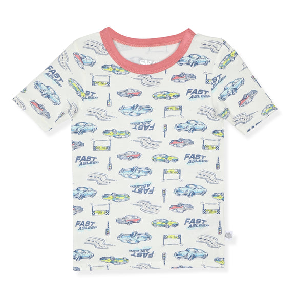 Sleep On It Boys 4PC Bamboo Snug Fit Pajama Sets ,White - Sleep On It Kids