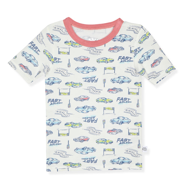 Sleep On It Boys 4PC Bamboo Snug Fit Pajama Sets ,White - Sleep On It Kids