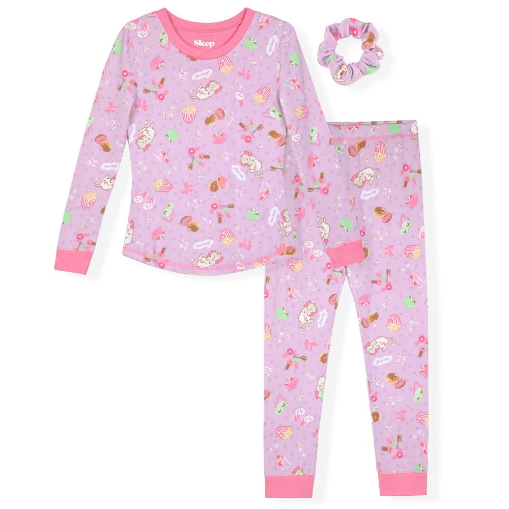 Sleep On It Girls 2-Piece Super Soft Jersey Long Sleeve Snug-Fit Pajama Set - Relax - Sleep On It Kids