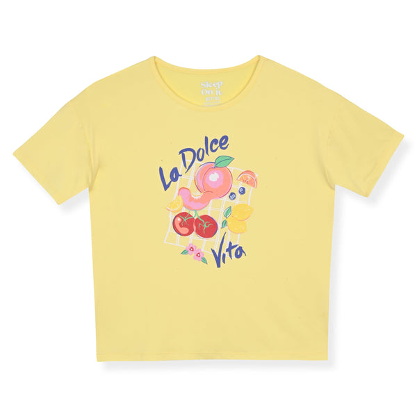 Sleep On It Girls 2pc Jersey Tee & Shorts Pajama Set - Fruits - Sleep On It Kids