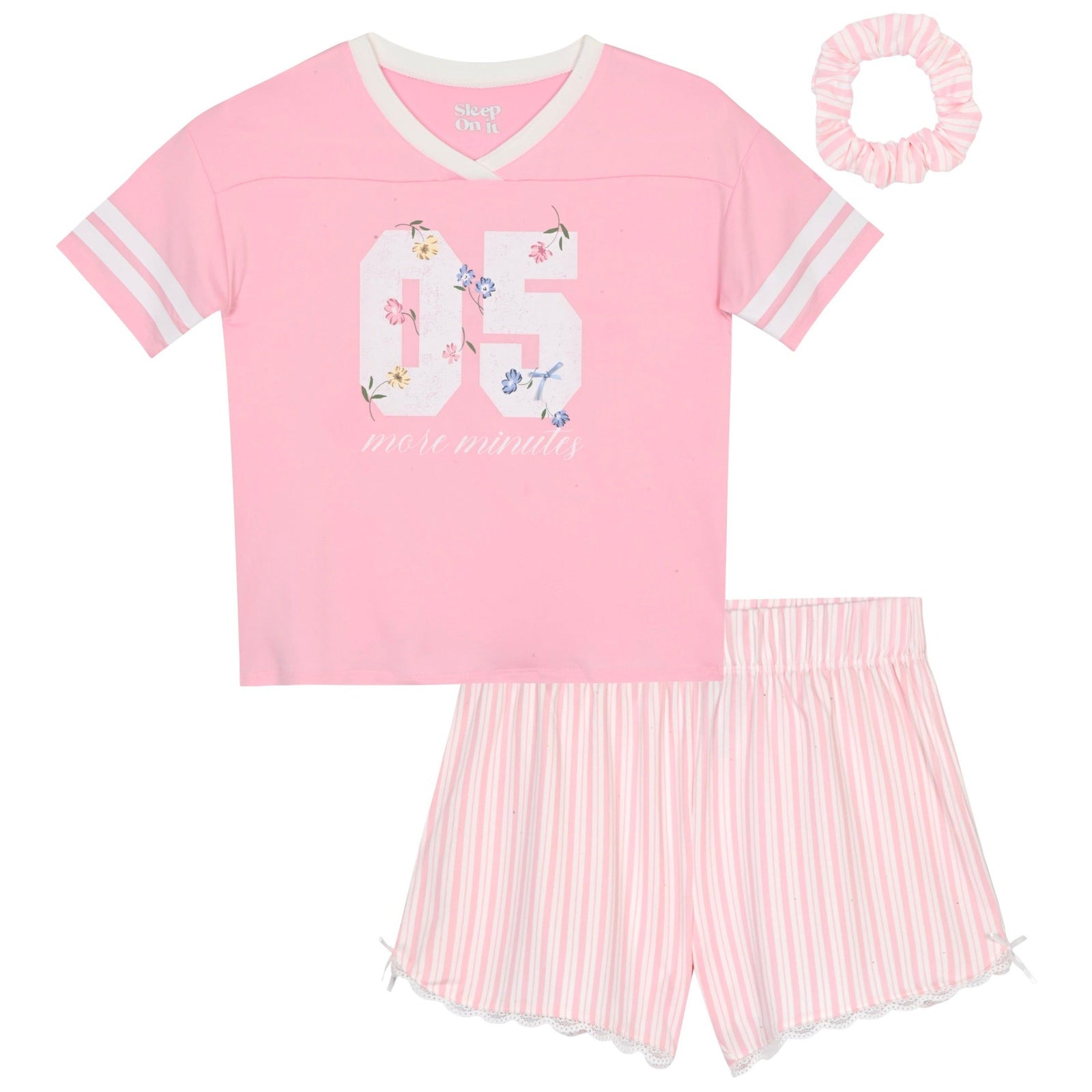 Sleep On It Girls 2pc Jersey Tee & Shorts Pajama Set - Butterfly - Sleep On It Kids