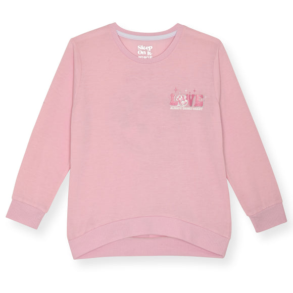 Girls 2-Piece Fleece Pajama Sets- Love, Pink & White Pajama Set for Girls - Sleep On It Kids