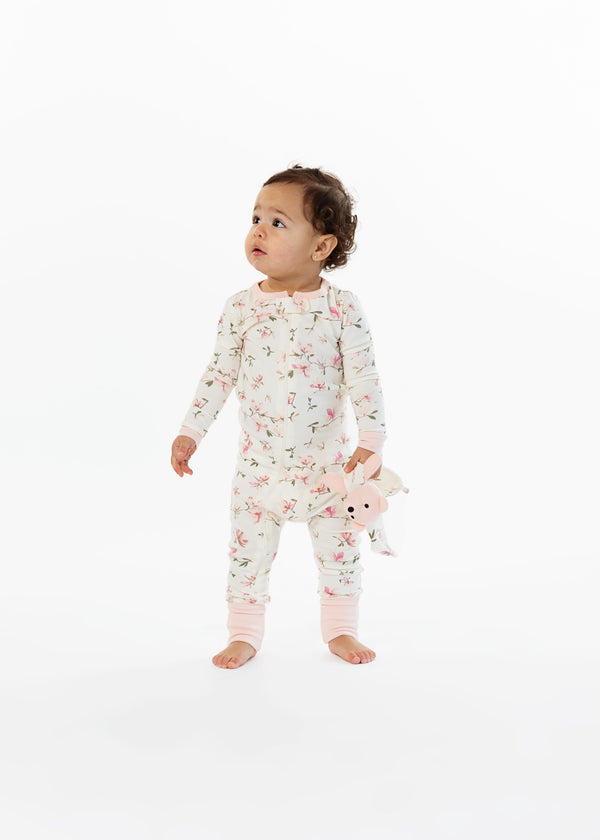 Infant Girls Cottage Blossom Zip-Front Coverall Pajama - Sleep On It Kids