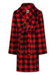 Boys Red Buffalo Plaid Plush Fleece Shawl Collar Robe with Matching Slippers - Sleep On It Kids