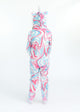 Girls Tie Dye Swirl Zip-Up Hooded Sleeper Pajama with Built Up 3D Character Hood - Sleep On It Kids