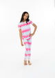 Girls Tie-Dye Sailor Stripe Snug Fit 2-Piece Pajama Sleep Set - Sleep On It Kids
