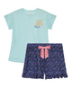 Girls Unicorn Florals 2-Piece Pajama Shorts Sleep Set - Sleep On It Kids