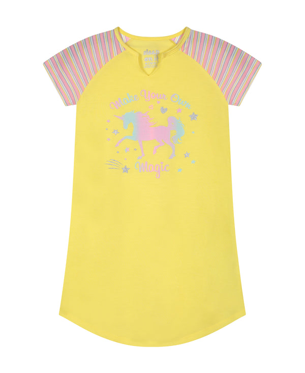 Girls Unicorn Magic Pajama Sleep Shirt With Matching Sleep Mask - Sleep On It Kids