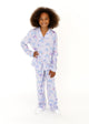 Girls Butterflies 2-Piece Button Up Fleece Coat Pajama Sleep Set - Sleep On It Kids