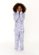 Girls Butterflies 2-Piece Button Up Fleece Coat Pajama Sleep Set - Sleep On It Kids
