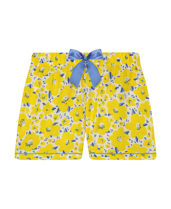 Girls Sunshine Poppy 2-Piece Coat Pajama Sleep Set With Matching Scrunchie - Sleep On It Kids