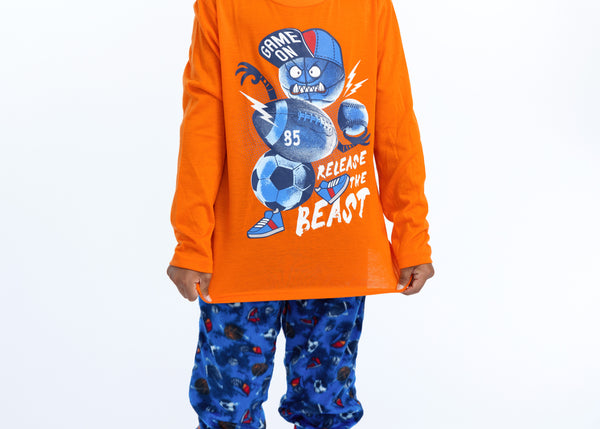 Boys Release The Beast Soft Fleece 2-Piece Pajama Sleep Set - Sleep On It Kids