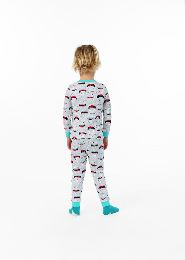 Infant/Toddler Boys Wacky Monster Snug Fit 2-Piece Pajama Sleep Set With Matching Socks - Sleep On It Kids