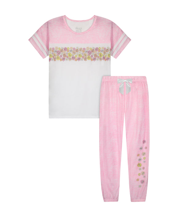 Girls Candy Florals 2-Piece Pajama Pants Sleep Set - Sleep On It Kids