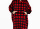 Unisex Red Plaid Wearable Cozy Fleece Blanket Hoodie - Sleep On It Kids