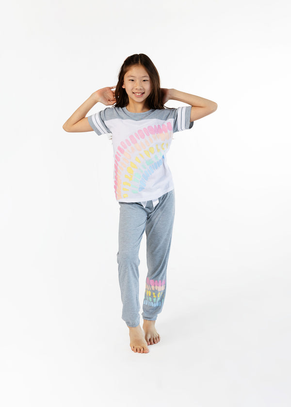 Girls Tie-Dye Rainbow 2-Piece Pajama Pants Sleep Set - Sleep On It Kids