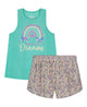Girls Follow Your Dreams Rainbow 2-Piece Tank Pajama Shorts Sleep Set - Sleep On It Kids