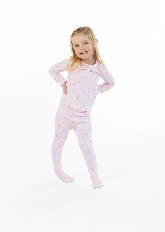 Infant/Toddler Girls Ballerina Dreams Snug Fit 2-Piece Pajama Sleep Set With Matching Socks - Sleep On It Kids