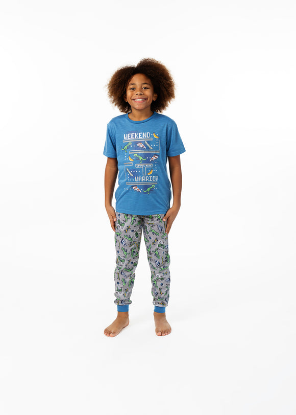 Boys Weekend Warrior 2-Piece Pajama Sleep Pants Set - Sleep On It Kids